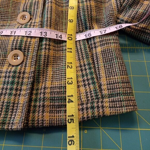 Vintage S line Pleated Peter Pan, Double Breasted Women's Cropped Jacket - Picture 5 of 7